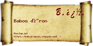 Babos Áron névjegykártya