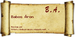 Babos Áron névjegykártya